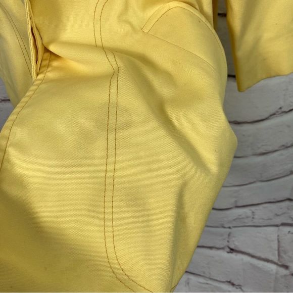 Vintage Yellow London Fog Maincoats SZ 10 Reg Button Close 2 Pocket Collar Lined - Picture 15 of 15